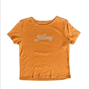 FIFTH SUN [Y2K BEDAZZLED HONEY CROPPED BABY TEE] || SIZE S ||